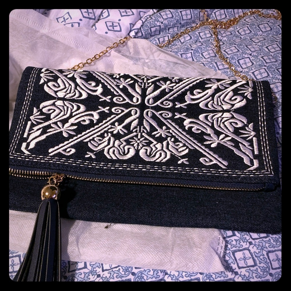 Denim clutch